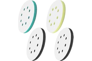 DALAETUS 4 Pièces Disque Ponçage 125mm, Tampon de Ponçage Souple pour Ponceuses Excentriques, Tampon Interface en Mousse pour Perceuse, Résistant aux Chocs et à Faible Bruit