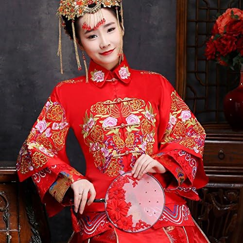 Chinese Cuisine Wo Men Bride Dresses Pregnant Women Shangrique Dresses High Waist Chinese Wedding Dresses Red,A,XL