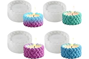 VEXRAN Lot de 4 Bougeoirs en Silicone,Réutilisables Moule Silicone Bougie,Moule Silicone Resine Epoxy,Moules pour Coulée, Bougeoirs, Photophores,pour Béton, Plâtre et Résine Epoxy