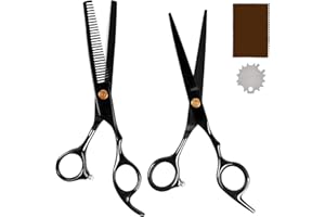DIGHEALTH Haarschere Set, Professionelle Haarschneideschere Kit mit Edelstahl Einseitiger Effilierschere, Friseurschere Set für Männer, Frauen und Kinder