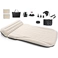 Ciremiv Car Bed with The Most Complete Car Sleeping Accessories|Leakproof Comfortable Durable Car Mattress|Built-in Pillow with Pump Car Air Mattress|for SUV Minivan Mpv Road Trip Car Inflatable Bed