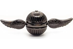 LIZMATECH Harry Potter Snitch Fidget Toy Hand Spinner Gadget Fidget Toys For Kids & Adults Great Stocking Fillers For Kids Metal Sensory Harry Potter Toys Gadget Spinning Top Focus Toy Fingertip (Chrome Black)