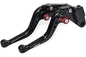 MTCRIGHTER Short Brake Lever Clutch Lever Compatible with Honda CBR125R CB125F CB125R, CNC Aluminum Alloy Made (Red)