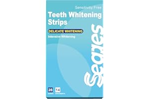 SEAAES Teeth Whitening Strips, 14 Sets 28pcs White Strips for Removing Smoking Coffee Stain, Effective Home Use Tooth Whitening Kit