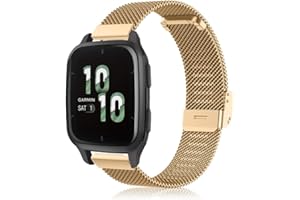 Niboow Pasek 20 mm do zegarka Garmin Venu Sq 2 / Venu Sq 2 Music / Venu 2 Plus / Venu Sq, metalowe paski do zegarków ze stali nierdzewnej do Garmin Vivoactive 3 Music / Forerunner 245 music/Forerunner