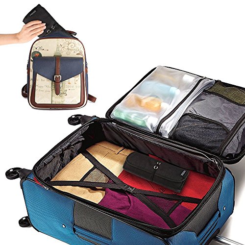 PRITEK Tragbare Reisetasche Universaltasche Elektronik-Zubehör Tasche, Reiseorganisator, Kabel,Reisekoffer, Kosmetiktasche (Schwarz) - 5