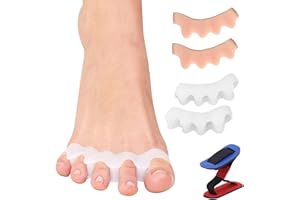 HNYGS-EU Zehenspreizer Hallux Valgus Silikon, 4 Stück Zehenspreizer, 1 Stück Korrekturbandage, zur Linderung von Hallux Valgus Schmerzen, geeignet für Herren und Damen