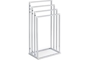 IDIMEX Handtuchhalter Senza freistehend, Chrom – moderner Handtuchständer mit 4 Stangen, Metallgestell pulverbeschichtet, Handtuchorganisation für Bad & Gästezimmer