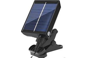 Wisada Solar Panel, 12V, 1200mAh, 120° Einstellbar, Schwarz（Verlängerungskabel nicht enthalten）
