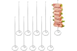 QIYULIN 10 Pcs Kabob Grill Skewers Air Fryer Standing Kebab Skewers Barbecue Stick Vertical Skewer Stand Stainless Steel Stick for Grilling Steak Chicken Fish