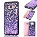 Produktbild Samsung Galaxy S7 Glitzer Hülle,Schutzhülle Samsung Galaxy S7 Hülle Kreativ Design 3D Transparent Crystal Clear Soft Silikon Flüssige Hülle,Dual Layer Schutzhülle Klar Bling Glitter Glitzer Love Hearts Stars Sparkle Flowing Lquid Wasser Rückseite Handyhülle Etui Schale für Samsung Galaxy S7