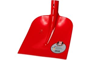 IDEAL RUHR-BRILLANT Holsteiner Sandschaufel | ohne Stiel | rotes Schaufelblatt 270×250 mm, gehärtet, pulverbeschichtet, überlappend geschweißte Dülle ¾ gehoben, Schaufel für BAU, Tiefbau und Gartenbau