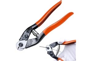 JCAKES Tagliacavi in acciaio al cromo vanadio, 200 mm, trancia cavi, per corda, bicicletta, leva del freno, cavo di riparazione, tenaglia, tagliacavi con manici morbidi