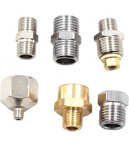Lot De 2 Adaptateurs Rapide 1/8" Pour Aérographe - Laiton - Connexion Compresseur/Tuyau