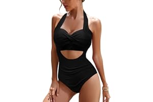 JFAN Costume da Bagno Donna Un Pezzo Regolabile Backless Slim Costume Intero Donna da Bagno Intero Costumi Interi Bikini Set