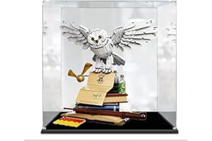 PARFCO Boîte de présentation compatible avec Lego 76391 Poudlard Hedwig Harry Potter, vitrine anti-poussière (modèles de briques non inclus)(2mm)