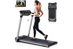 JOROTO Cinta de Correr Plegable Eléctrica en Casa, Cinta de Andar Profesional Que Ahorra Espacio 2.5HP, 0.5-14km/h, Cinta Andadora con Bluetooth y Aplicación, Capacidad de Carga 120KG