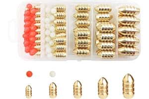 MILEPETUS Milepet Juego de pesas de latón para pesca con bala, para aparejos Texas y Carolina Rig, 50 piezas/caja