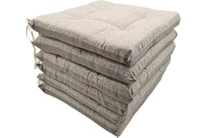 il dolce stile della tua casa Juego de cocina con 6 cojines para silla, color liso, 4 puntos, acolchado y grosor de 5 cm, fabricado en Italia (beige)