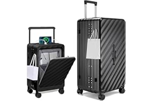 Sea choice Luggage Set 2 Piece 20/30 PC Hard Shell Suitcase Aluminium Frame Closure Travel Trolley Case Large Suitcase TSA Lock Spinner Wheels