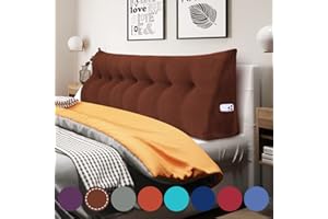 ‎RUCENER Rucener Bettkeilkissen, Kopfteil, dreieckige Lesekissen, große Nackenrolle, Rückenlehne, abnehmbare Stütze zum Waschen, geeignet für Sofa und Bett Kaffee 200 cm