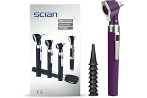 SCIAN Otoscopios - otoscopia Con luz led para Niños Adultos Mayores Enfermera Hogar (Morado)