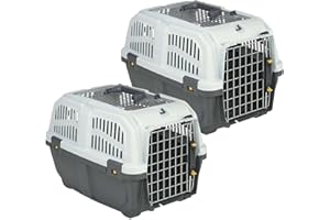 PETGARD 2er-Set Tierbox SKUDO 2 - Transport-Box für Tiere - Reise-Box für Tiere - Haustier-Transporter - Kleintier-Box 55 x 36 x 35 cm
