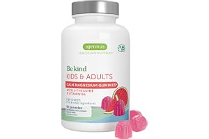 Igennus Calm Magnesium Vingummin med 100 mg L-Teanin & Vitamin B6, Clean Label, Sockerfri, Naturlig Färg & Naturlig Smak av Vattenmelon, Vegansk, Barn 4+ & Vuxna, 45-90 doser, 90 vingummin