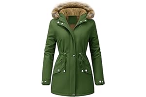Vijamiy Abrigo Parka Mujer Invierno,Largo Pile Chaqueta Calor con Capucha Winter Jacket Impermeable Cortaviento Elegante Parka Mujer