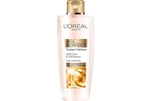 L'OREAL PARIS L'Oréal Paris - Lotion Tonique Fraîcheur - Défroissante, Défatiguante & Fortifiante - Pour une Peau Rafraîchie & Douce - Enrichie en Vitamine C & Vitamine B5 - Peaux Matures - Age Perfect - 200 ml