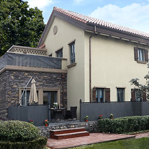 Songmics PVC Sichtschutzmatte 80 x 800 cm (Zusammengesetzt aus 2 Matten, je 80 x 400 cm) GPF088G - 2