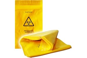 RE-GEN Bio-Hazard - Paquete de 25 bolsas pequeñas para eliminación de residuos médicos clínicos, tamaño pequeño, 195 mm x 310 mm