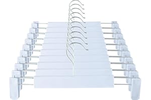 GUANJUNE Wieszaki na ubrania, oszczędzające miejsce uchwyty na spódnicę z haczykami obrotowymi o 360°, regulowanymi klipsami, wieszaki na spodnie, ubrania i dżinsy, 10 szt., niebieskie