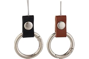 GORGECRAFT 2 PCS Porte-Clés avec Sangle Lanière Courte Noir Téléphone Portable Anneau de Doigt Charmes de Téléphone Grip Titulaires Sangle Boucle Béquille pour Petits Appareils Électroniques Clé