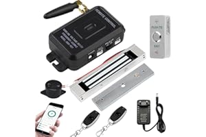 FTes RFKits TUYA Système de Contrôle d'accès Kit de Serrure Magnétique 180KG avec Contrôle par Application Smartphone, Couplé avec Une Télécommande sans Fil à Pression et Un Bouton de Sortie