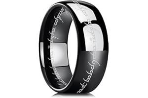 King Will 8mm Tungsten Carbide Ring for Men Black One Ring for Men Magic Power Rings Comfort Fit High Polished