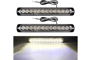 YIFENGSHUN 12-24V 12 LED Luces Estroboscópicas de Emergencia Luces de advertencia Bar- Modo de Parpadeo a Prueba de Agua Desglose de Recuperación Luz de Baliza -Superficie Para Vehículo de Construcción -2pcs