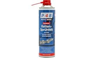 P4B | Graisse pour chaîne avec PTFE pour votre vélo - Graisse pour chaîne de vélo | Bombe aérosol de 500 ml avec snorkel | Graisse pour chaîne en spray