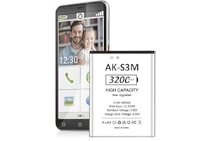 TQTHL AK-S3m akku 3200 mAh akku AK-S3m (V1.0) (S3m) Emporia SMART 3 Mini,S4 ersatz akku AK-S3m Kompatibel mit Emporia SMART 3 Mini Smartphone (S3m)