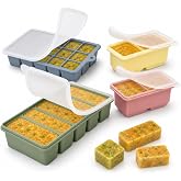 Rusokufo 4 Silicone Freezer Containers with Lid, BPA Free Portioned Containers for Soup, Broth, Sauce, Small Portions of Home