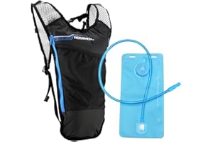 Lixada Mochila Hidratación 5L Mochila + 2L Bolsa de Agua Súper Ligero para Bicicleta Ciclismo Senderismo Excursionismo