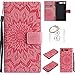 Produktbild für Sony Xperia XZ1 Hülle,Geprägte Muster Handy hülle / Tasche / Cover / Case für das Sony Xperia XZ1 PU Leder Flip Cover Leder Hülle Kunstleder Folio Schutzhülle Wallet Tasche Etui Standfunktion Kredit Kartenfächer+Schlüsselanhänger (T) (2)