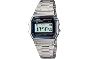 Casio Vintage A-158WA-1Q Digital Grey Dial Unisex Watch Silver Metal Strap (D011)