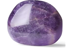 GUJOXILA 1.6"-2" Amethyst Crystal Large Polished Healing Crystals Gemstones Nature Tumbled Pocket Spiritual Crystal Gifts Reiki Divination Meditation Purple Plam Stone 1pcs