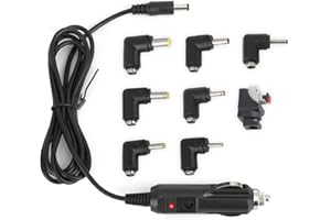 GMENTS 12V 2A Car Charger Power Cord to Cigarette Lighter with 8 Connectors Universal 5.5x2.1mm DC Power Cable for DVD Player GPS Bluetooth Speakers Breast Pump Camera CD Player Bush Naviskauto Sylvania 5FT