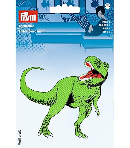 XL T-Rex Dinosaurier Aufbügler / Aufnäher – Ca. 16,5 X 13,5 Cm, Gestickt Auf Kunstfilz, Mit Vlisofix