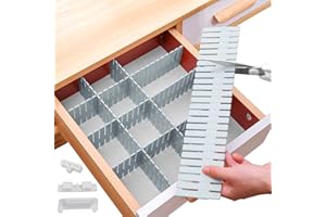 LONNEY Schubladenteiler Schubladen Ordnungssystem Schubladeneinteiler 16 er Set Schubladentrenner Verstellbar Blau Trennwände verstellbar Für Schrank Unterwäsche Socken DIY Organizer mit Verbinder