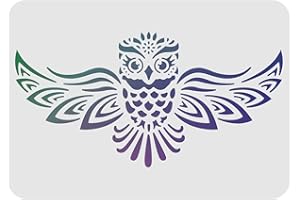 FINGERINSPIRE Stencil per Gufo Modello per Decorazione da Parete 30x20cm Stencil per Gufo in Plastica Rettangolo Stencils Riutilizzabili per Dipingere su Pareti in Legno