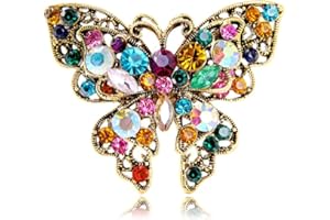 IMINI Spilla vintage a farfalla con risvolto colorato strass spilla maglione sciarpe scialle vestito giacche vestito corpetto decorazione spille spille gioielli delicati regali per donne ragazze