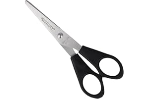 Westcott Forbici 5" (12,7 cm) nere | Forbici da ufficio con impugnature in plastica nera | Lama extra affilata, acciaio inossidabile | E-31150 00